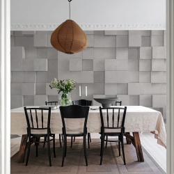 Fototapet, 3D Boxes, Gray, Rebel Walls