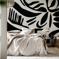 Fototapet, Abstract Leafs, Black & White, Rebel Walls - Img 3