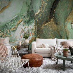 Fototapet, Agate Crystal, Green, Rebel Walls