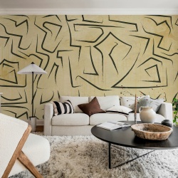 Fototapet, Artistic Lines, Beige, Rebel Walls