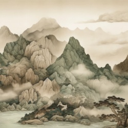 Fototapet Artistic Montagne et Ciel Tibet Rêve MT101