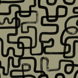 Fototapet, Artzy Lines, Olive Green, Rebel Walls - Img 5
