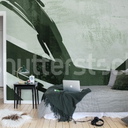 Fototapet, Artzy Stripes, Green, Rebel Walls