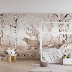 Fototapet Bear King - Brown, Kikki Belle