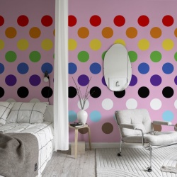 Fototapet, Big Dots, Happy Pink, Rebel Walls - Img 6