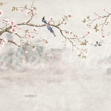 Fototapet, Bird Tree, Pastel, Rebel Walls - Img 2