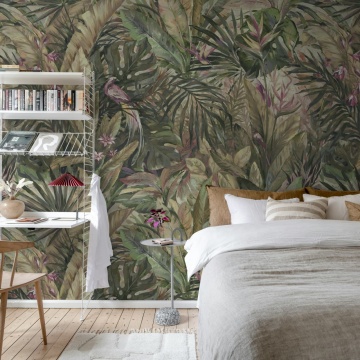 Fototapet, Birds in the Jungle, Lilac, Rebel Walls - Img 3