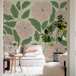 Fototapet, Bold Abstract Flower, Pink, Rebel Walls