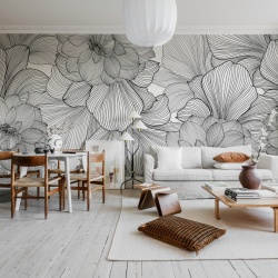 Fototapet, Bold Dahlia, Graphite, Rebel Walls