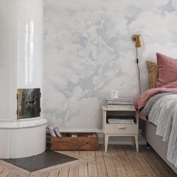 Fototapet, Chubby Cherubs, Blue, Rebel Walls