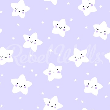 Fototapet, Cute Stars, Lilac, Rebel Walls - Img 2