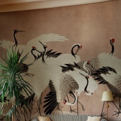 Fototapet, Dancing Cranes, Dusty Pink, Rebel Walls - Img 3
