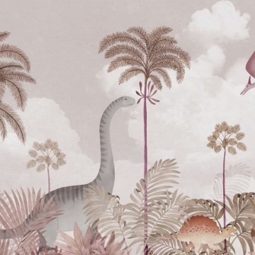 Fototapet, Dinosaur World, Pink, Rebel Walls - Img 2