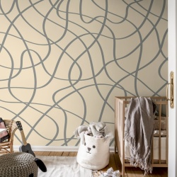 Fototapet, Doodle Lines, Beige, Rebel Walls - Img 3