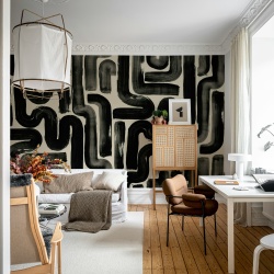 Fototapet, Drape Brush, Black, Rebel Walls