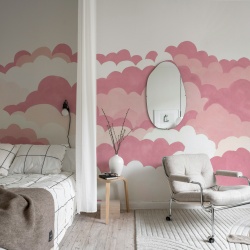 Fototapet, Dreamy Clouds, Pink, Rebel Walls - Img 3