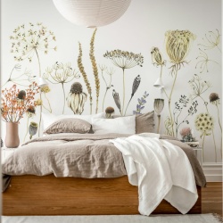 Fototapet, Dried Flower Meadow, Beige, Rebel Walls