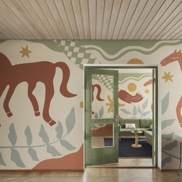 Fototapet, Emmas Horses, Red & Green, Rebel Walls - Img 3