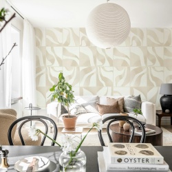 Fototapet, Floating Tiles, Beige, Rebel Walls
