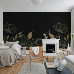 Fototapet, Floral Fantasy, Black, Rebel Walls