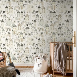 Fototapet, Fox Village, Gray, Rebel Walls
