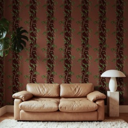 Fototapet, Garden Stripe, Burgundy, Rebel Walls