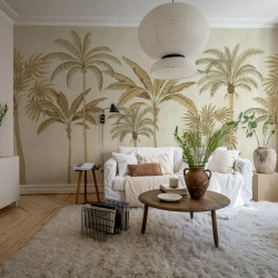 Fototapet, Golden Palms, Beige, Rebel Walls