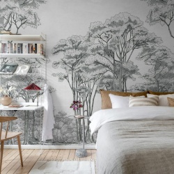 Fototapet, Graphic Trees, Black & White, Rebel Walls - Img 3