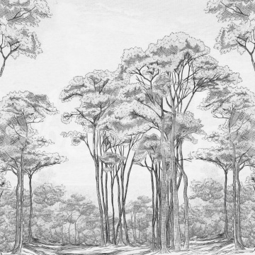 Fototapet, Graphic Trees, Black & White, Rebel Walls - Img 2
