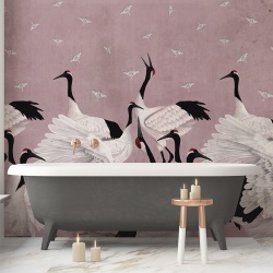 Fototapet Grus Japonesis in Pink, VLAdiLA
