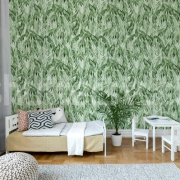 Fototapet, Hanging Branches, Solid Green, Rebel Walls - Img 3
