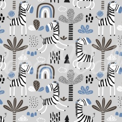 Fototapet, Happy Zebra, Blue, Rebel Walls - Img 5