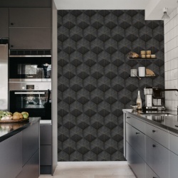 Fototapet, Hexagon Cube, Black, Rebel Walls