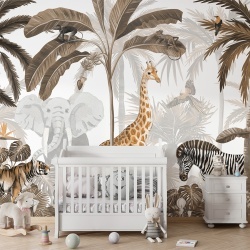 Fototapet Jungle Jive - Sepia, Kikki Belle