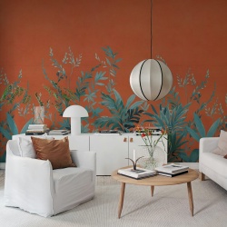 Fototapet, Jungle Meadow, Orange, Rebel Walls