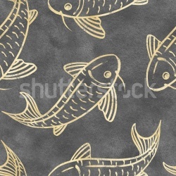 Fototapet, Koi Pond, Black, Rebel Walls - Img 2