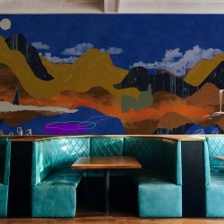 Fototapet lavabil Landscape Collage, Blue, TresTintas