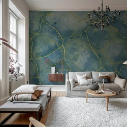 Fototapet, Marble Watercolor, Blue, Rebel Walls