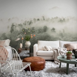 Fototapet, Misty Woodland, Light Green, Rebel Walls - Img 4