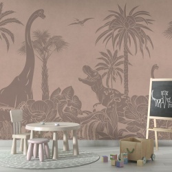 Fototapet Monochrome Dino - Pink Vintage, Kikki Belle - Img 4