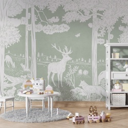Fototapet Monochrome Forest - Green, Kikki Belle - Img 5
