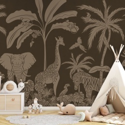 Fototapet Monochrome Jungle - Brown Vintage, Kikki Belle - Img 5