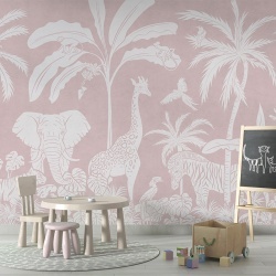 Fototapet Monochrome Jungle - Pink, Kikki Belle - Img 4