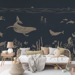 Fototapet Monochrome Sea - Blue Vintage, Kikki Belle - Img 3
