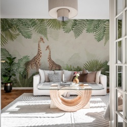 Fototapet, Palm Jungle, Giraffe, Rebel Walls