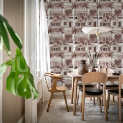 Fototapet, Palm Residence, Burgundy, Rebel Walls - Img 3