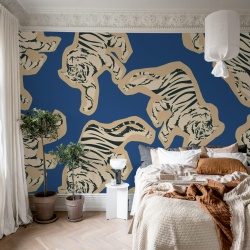 Fototapet, Quirky Tigers, Blue, Rebel Walls - Img 3