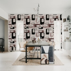 Fototapet, Retro Squares, Plum, Rebel Walls