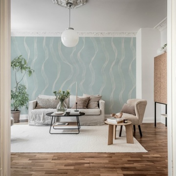 Fototapet, Ribbon Stripe, Light Blue, Rebel Walls - Img 3