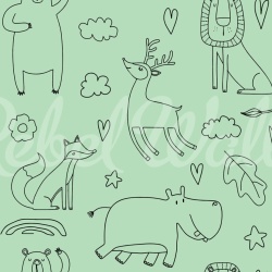 Fototapet, Sketches, Green, Rebel Walls - Img 2